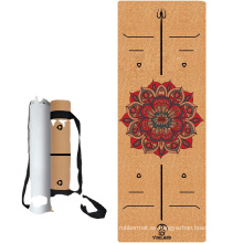 Yugland Mats de estampado de estampado personalizado más vendido Cork Mats de yoga de goma natural para fitness